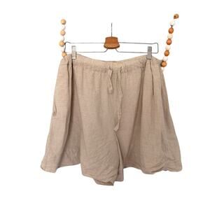 COS Beige Drawstring Pull-On Linen/Cotton Minimalist Casual Shorts Size M
